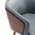 Manhattan Comfort Reeva Modern Vegan Leather Wood Dining Chair in Gray - Set of 2