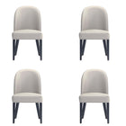 Manhattan Comfort Hillman Modern Wood Upholstered Dining Chair in Light Gray - Set of 4
