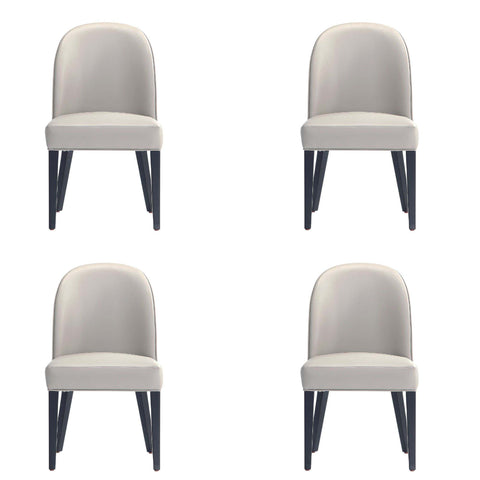 Manhattan Comfort Hillman Modern Wood Upholstered Dining Chair in Light Gray - Set of 4