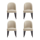 Manhattan Comfort Hillman Modern Wood Upholstered Dining Chair in Sand - Set of 4