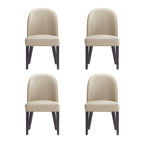 Manhattan Comfort Hillman Modern Wood Upholstered Dining Chair in Sand - Set of 4