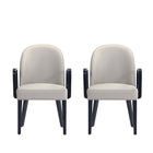 Manhattan Comfort Hillman Modern Wood Upholstered Armchair in Light Gray - Set of 2