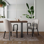 Manhattan Comfort Hillman Modern Wood Upholstered Armchair in Light Gray - Set of 2