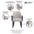 Manhattan Comfort Hillman Modern Wood Upholstered Armchair in Light Gray - Set of 2