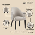 Manhattan Comfort Hillman Modern Vegan Leather and Velvet Wood Armchair in Light Gray - Set of 2