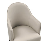 Manhattan Comfort Hillman Modern Vegan Leather and Velvet Wood Armchair in Light Gray - Set of 2