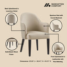 Manhattan Comfort Hillman Modern Vegan Leather and Velvet Wood Armchair in Sand - Set of 2