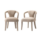 Manhattan Comfort Palmer Mid-Century Modern Tweed Upholstered Armchair in Gold Dust - Set of 2