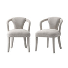 Manhattan Comfort Palmer Mid-Century Modern Tweed Upholstered Armchair in Silver Lining - Set of 2