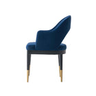 Manhattan Comfort Carrington Modern Glam Velvet Upholstered Armchair in Midnight Blue - Set of 2