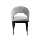 Manhattan Comfort Carrington Modern Glam Velvet Upholstered Armchair in Light Gray - Set of 2