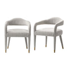 Manhattan Comfort Aspen Mid-Century Modern Tweed Upholstered Armchair in Silver Lining - Set of 2