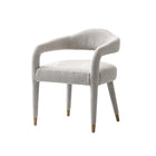 Manhattan Comfort Aspen Mid-Century Modern Tweed Upholstered Armchair in Silver Lining - Set of 2