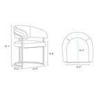 Manhattan Comfort Augusta Modern Vegan Leather Metal Dining Chair in Light Gray - Set of 2