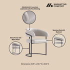 Manhattan Comfort Augusta Modern Vegan Leather Metal Dining Chair in Light Gray - Set of 2