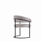 Manhattan Comfort Augusta Modern Vegan Leather Metal Dining Chair in Light Gray - Set of 2