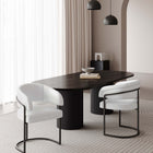Manhattan Comfort Augusta Modern Vegan Leather Metal Dining Chair in White - Set of 2