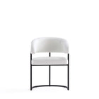 Manhattan Comfort Augusta Modern Vegan Leather Metal Dining Chair in White - Set of 2