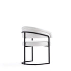Manhattan Comfort Augusta Modern Vegan Leather Metal Dining Chair in White - Set of 2