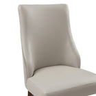 Manhattan Comfort Connie Modern Vegan Leather and Velvet Wood Dining Chair in Light Gray - Set of 4