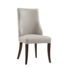 Manhattan Comfort Connie Modern Vegan Leather and Velvet Wood Dining Chair in Light Gray - Set of 4