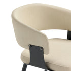 Manhattan Comfort Luce Modern Textured Vegan Leather Metal Dining Chair in Sand - Set of 2
