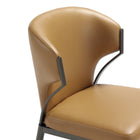 Manhattan Comfort Kirsten Modern Vegan Leather Metal Dining Chair in Camel - Set of 4