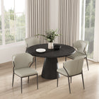 Manhattan Comfort Kirsten Modern Vegan Leather Metal Dining Chair in Light Gray - Set of 4