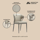 Manhattan Comfort Kirsten Modern Vegan Leather Metal Dining Chair in Light Gray - Set of 4