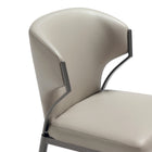 Manhattan Comfort Kirsten Modern Vegan Leather Metal Dining Chair in Light Gray - Set of 4