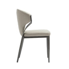 Manhattan Comfort Kirsten Modern Vegan Leather Metal Dining Chair in Light Gray - Set of 4