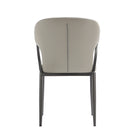 Manhattan Comfort Kirsten Modern Vegan Leather Metal Dining Chair in Light Gray - Set of 4