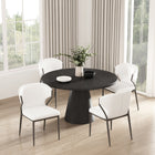 Manhattan Comfort Kirsten Modern Vegan Leather Metal Dining Chair in White - Set of 4