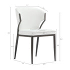 Manhattan Comfort Kirsten Modern Vegan Leather Metal Dining Chair in White - Set of 4