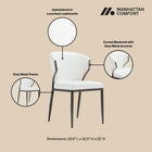 Manhattan Comfort Kirsten Modern Vegan Leather Metal Dining Chair in White - Set of 4