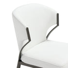 Manhattan Comfort Kirsten Modern Vegan Leather Metal Dining Chair in White - Set of 4