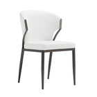 Manhattan Comfort Kirsten Modern Vegan Leather Metal Dining Chair in White - Set of 4