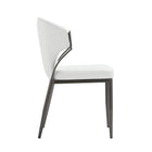 Manhattan Comfort Kirsten Modern Vegan Leather Metal Dining Chair in White - Set of 4