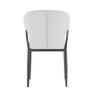 Manhattan Comfort Kirsten Modern Vegan Leather Metal Dining Chair in White - Set of 4