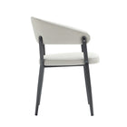Manhattan Comfort Belle Modern Metal Upholstered Dining Chair in Oatmeal - Set of 2