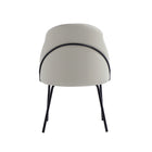 Manhattan Comfort Gracie Modern Vegan Leather Metal Dining Chair in Stone Gray and Black - Set of 2