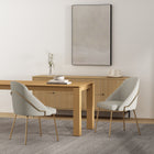 Manhattan Comfort Gracie Modern Vegan Leather Metal Dining Chair in Stone Gray and Gold - Set of 2