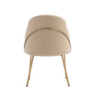 Manhattan Comfort Gracie Modern Vegan Leather Metal Dining Chair in Tan and Gold - Set of 2