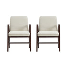 Manhattan Comfort Stella Modern Velvet Wood Armchair in Cream - Set of 2