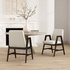 Manhattan Comfort Stella Modern Velvet Wood Armchair in Cream - Set of 2