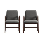 Manhattan Comfort Stella Modern Velvet Wood Armchair in Graphite - Set of 2