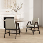 Manhattan Comfort Stella Modern Velvet Wood Armchair in Champagne - Set of 2