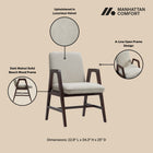 Manhattan Comfort Stella Modern Velvet Wood Armchair in Champagne - Set of 2