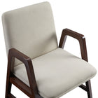 Manhattan Comfort Stella Modern Velvet Wood Armchair in Champagne - Set of 2