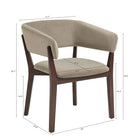 Manhattan Comfort Blake Modern Faux Mohair Wood Armchair in Linen - Set of 2